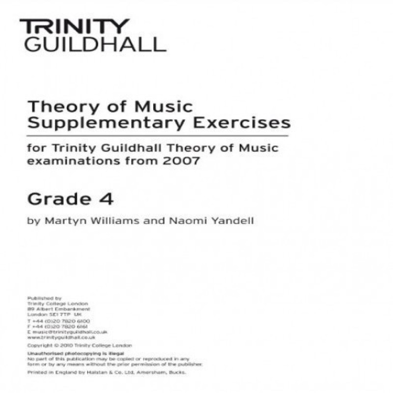 Theory Supplementary Exercises: Grade 4 Trinity College London